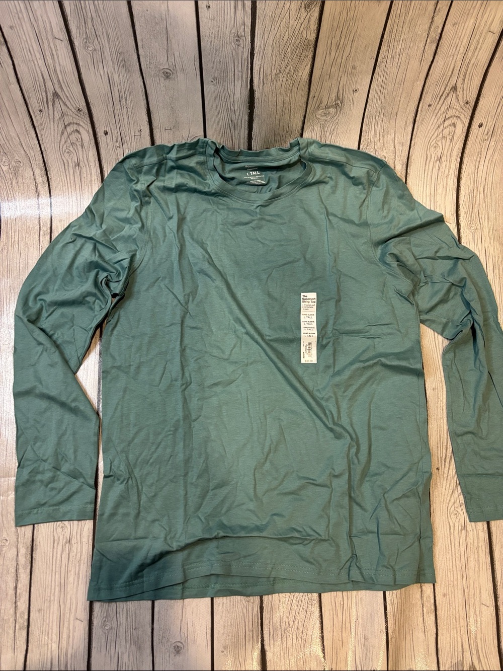 Sonoma Men's size large tall Long-Sleeve Crewneck Shirt - green